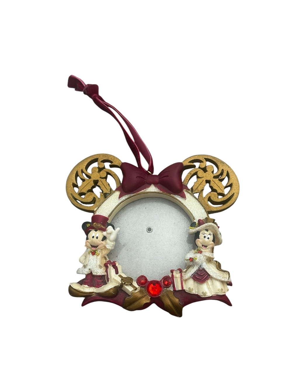 Disneyland Mickey & Minnie Victorian Photo Frame Tree Ornament Collectible